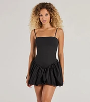 Flirty Babe Drop Waist Bubble Hem Skater Dress
