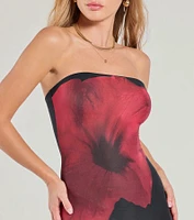 Impressive Blossom Strapless Floral Maxi Dress