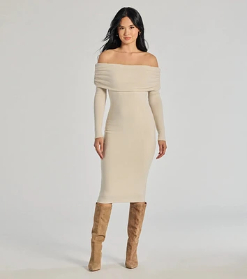 Casually Classic Long Sleeve Midi Dress
