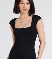 Chic Girl Short Sleeve Bodycon Slit Mini Dress