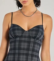 Plaid Mood Sleeveless A-Line Mini Dress