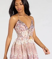 Spring Fling V-Neck Paisley Skater Dress