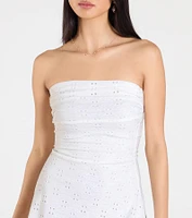 Lovely Eyelet A-Line Mini Dress