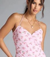 Falling For Charm Strappy Open Back Floral Mini Dress