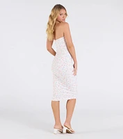 Petit Blooms Floral Eyelet Midi Dress