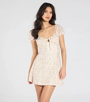 So Lovely Floral Eyelet Mini Dress