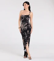 Tulum One-Shoulder Tropical Maxi Dress
