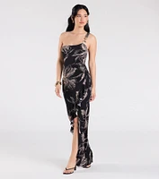 Tulum One-Shoulder Tropical Maxi Dress