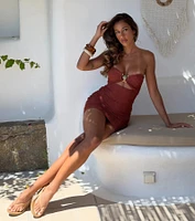 Days Paradise Strapless Cutout Mini Dress