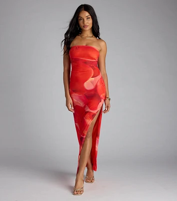 Dance To My Rhythm Abstract Tube Maxi Dress