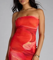 Dance To My Rhythm Abstract Tube Maxi Dress
