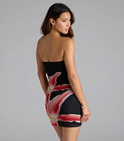 Sun Kissed Strapless Floral Bodycon Mini Dress