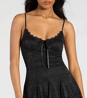 Falling Love V-Neck Lace A-Line Mini Dress