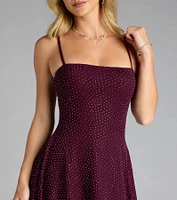 Sparkling Perfection Rhinestone A-Line Mini Dress