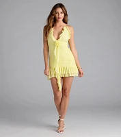 Talkin' Flirty Halter Floral Bodycon Mini Dress