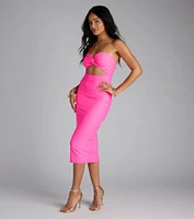 Electric Vibe Cutout Tube Midi Dress