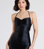 After Hours Lace-Up Bodycon Mini Dress
