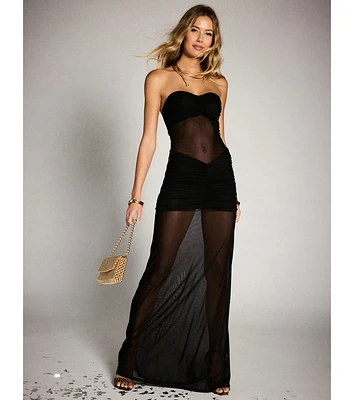 Lasting Impression Sheer Mesh Maxi Dress
