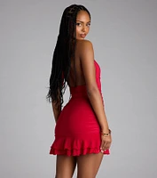Flirt First, Apologize Later Halter Mini Dress