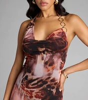 Untamed Energy Halter Mini Dress