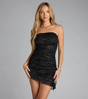 Glitz Happens Glitter Paisley Tube Mini Dress