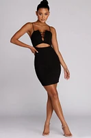 Lady Lattice Cut Out Mini Dress