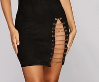 Supplest Suede Chain Detail Dress