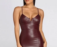 Edge It Up Faux Leather Mini Dress