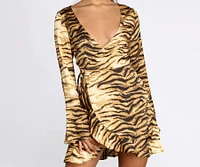 Fierce And Fiesty Wrap Mini Dress