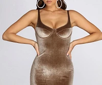 Scoop Neck Velvet Mini Dress