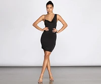 Cowl Front And Back Mini Dress