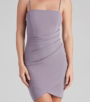 Wrapped Stylish Crepe Mini Dress
