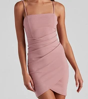 Wrapped Stylish Crepe Mini Dress
