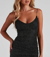 Glitz And Glimmer Ruched Mini Dress