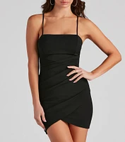 Wrapped Stylish Crepe Mini Dress