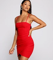 Wrapped Stylish Crepe Mini Dress