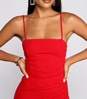 Wrapped Stylish Crepe Mini Dress