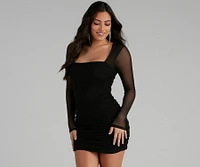 Mesmerize Mesh Ruched Mini Dress