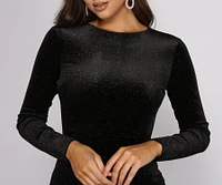 Sparkle Babe Glitter Velvet Mini Dress