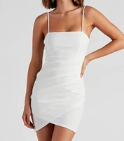 Wrapped Stylish Crepe Mini Dress