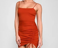 Check on Em' Sleeveless Ruched Mini Dress