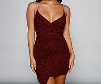 Dazzle And Glow Glitter Rhinestone Mini Dress