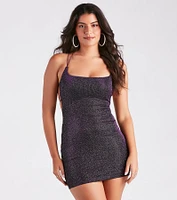 Wow Factor Glitter Strappy Mini Dress
