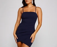 Sound the Alarm Crepe Wrap Mini Dress