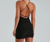 Glam Night Out Ruched Mini Dress