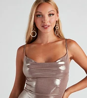 Metallic Marvel Sleeveless Mini Dress