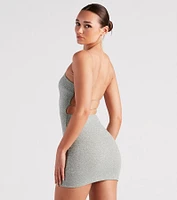 Glow Up Glitter Strappy Back Mini Dress