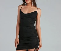 Just Add Glitter Side Tie Mini Dress