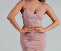 Take It Up A Notch Ruched Mini Dress
