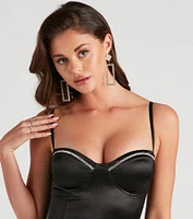 Feelin' Glam Rhinestone Trim Mini Dress